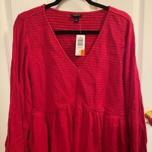Torrid Vibrant Red Long Sleeve Dress